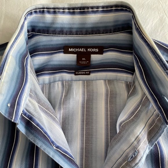 Michael Kors - Blue/White Stripe - X-Large, Classic Fit - Picture 5 of 5